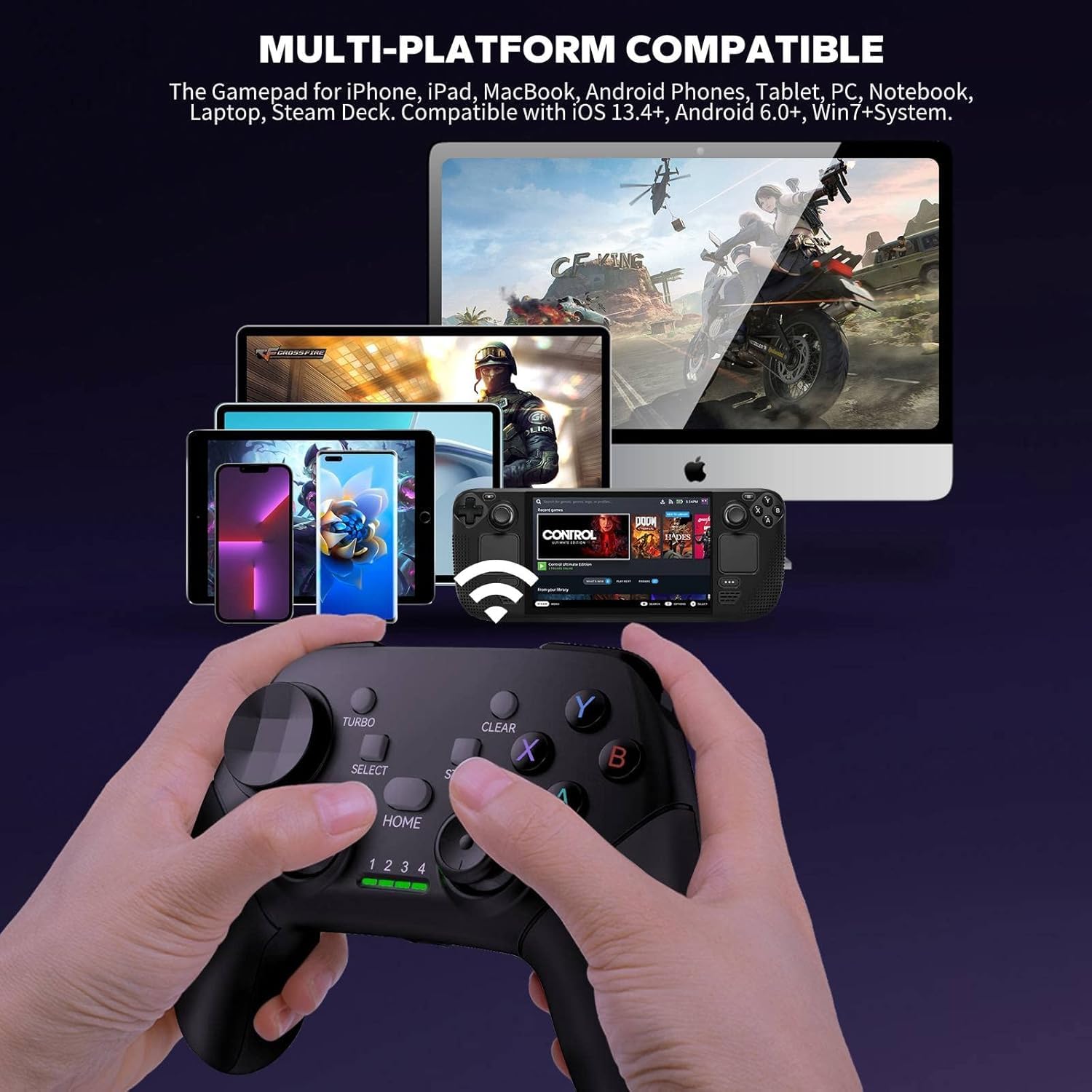Koiiko Wireless Game Controller für iPhone, Android, PC, Bluetooth Mobile Gaming Controller für iPhone 15, iPhone 16, Samsung Galaxy S25, Huawei, Motorola, Google-Call of Duty (Schwarz)