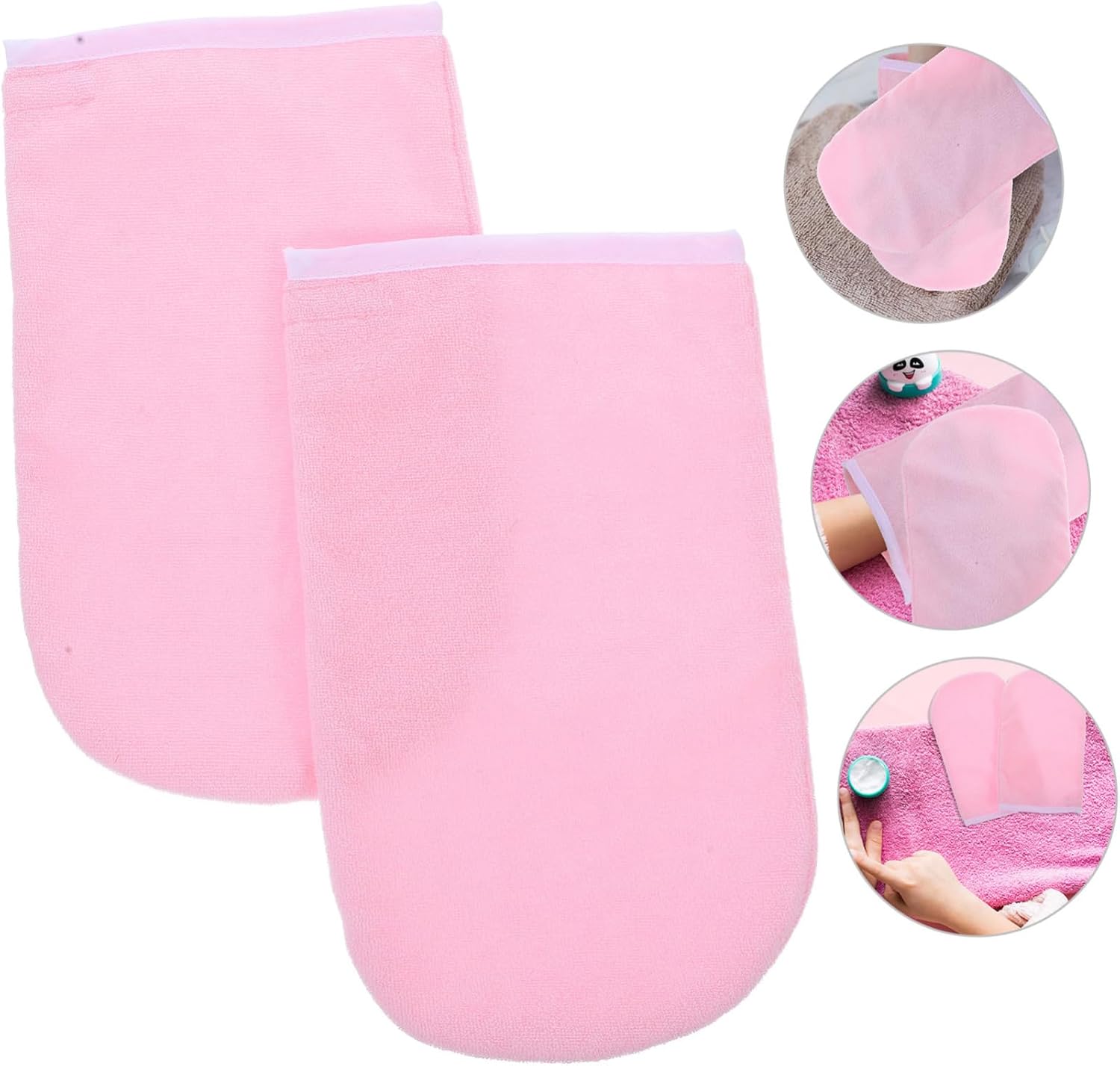 Paraffin Wax Gloves for Spa Moisturizing Comfortable Hand Covers for Moisturization and Care Suitable for Hand Reusable and Easy to Clean Pink with White Trim