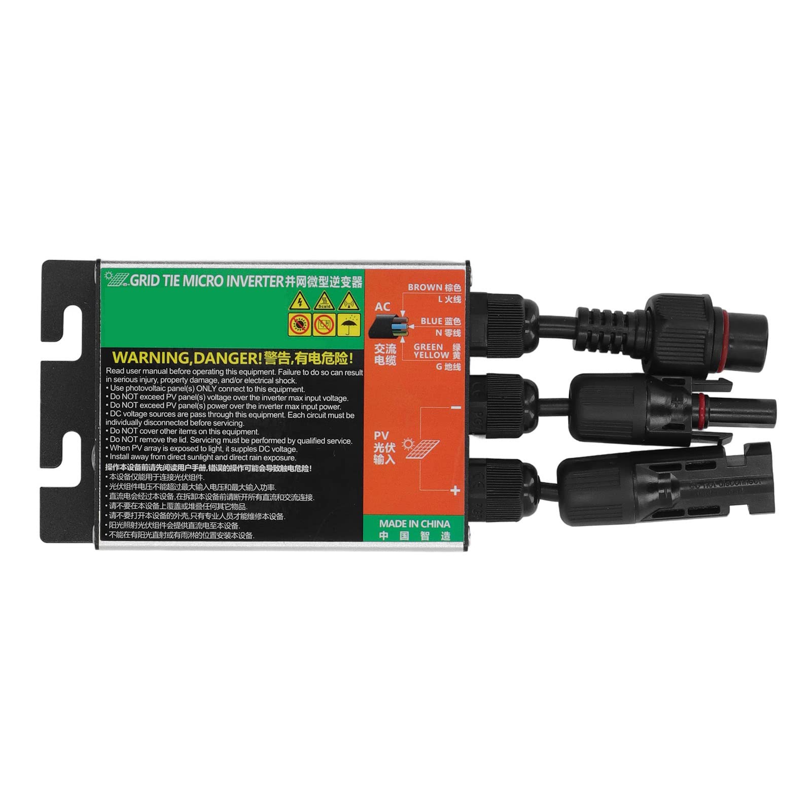 Grid Tie Micro Inverter, AC230V High Accuracy Kompakter Reiner Sinuswellen-Wechselrichter mit Kabel für Bürogeräte (260W)