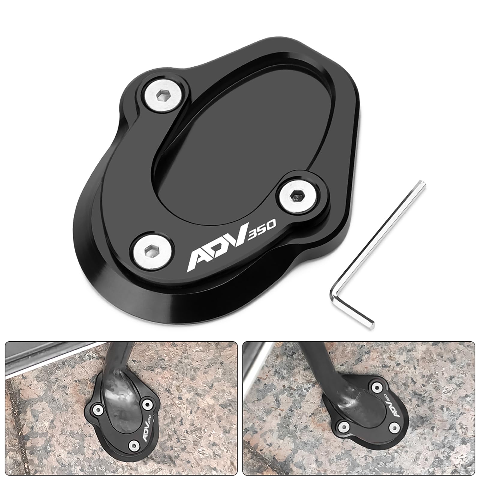 Piastra Ingranditore per Estensione Cavalletto Laterale in Alluminio CNC per Moto ADV350 ADV 350 2022 2023 2024 2025