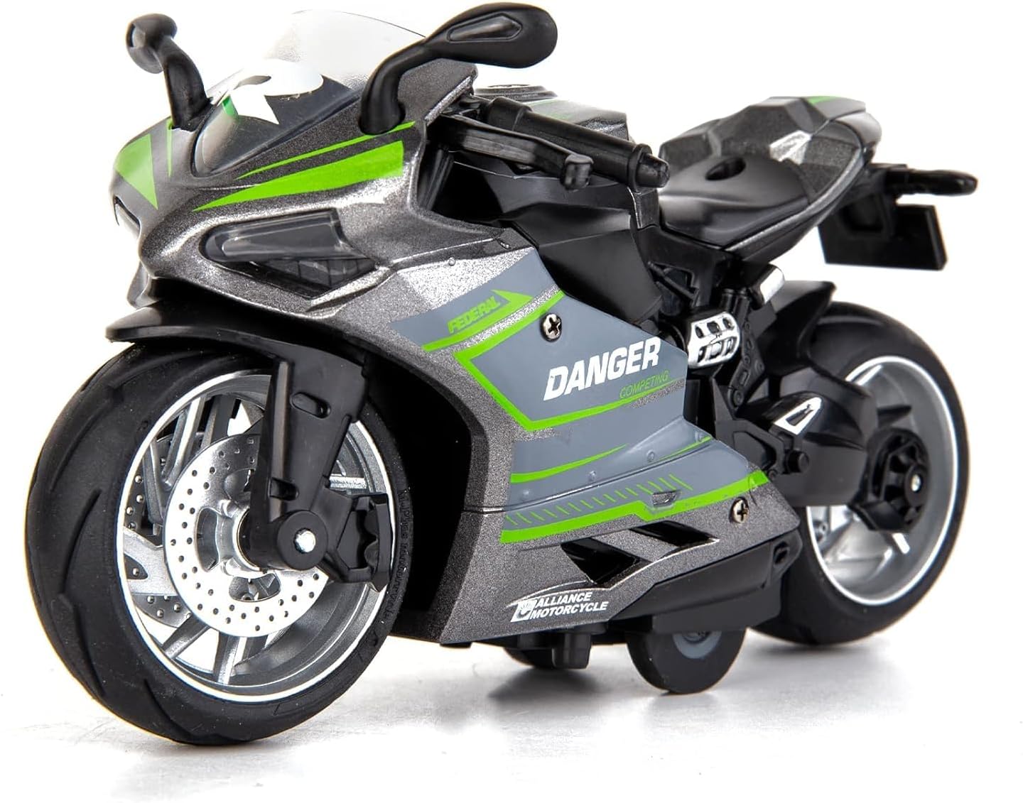 PLUSPOINT Diecast Motorcycle Toy Bike Scale Model,Pull Back Vehicles Alloy Simulation Superbike with Lights and Sound Also for Car Dashboard,Kids,Adult (Dukatti)
