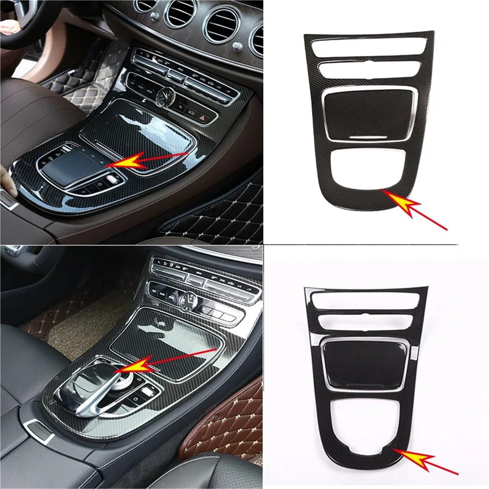 Konsola Środkowa Pasuje do Mercedesa, pasuje do Benz klasy E W213 S213 A238 C238 2016-2021 ABS, dekoracyjna osłona konsoli środkowej samochodu(Black wood 16-18)