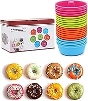 Vista 1 de Donut Pans, 24Pcs Silicone Donut Pans for Baking Nonstick Round Doughnut Muffin, Doughnut Pan Donut Mold Cupcake Molds