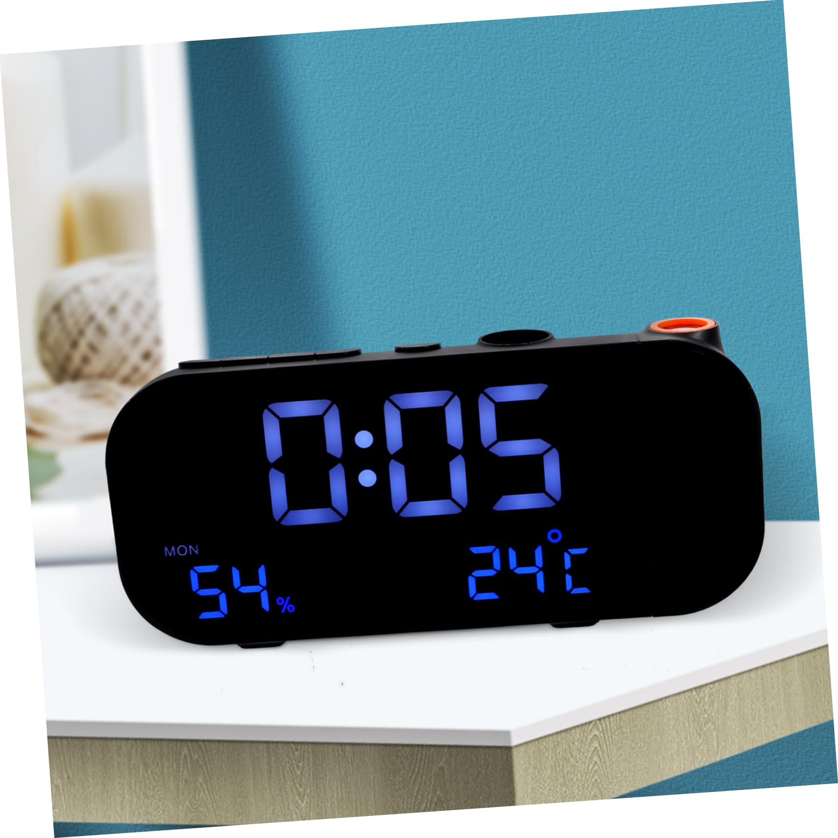 Alipis 1 Szt Inteligentny Ekran Projekcyjny Z Alarmem Projekcja Ekranu Projektora LED Wielofunkcyjny Kreatywny Alarm