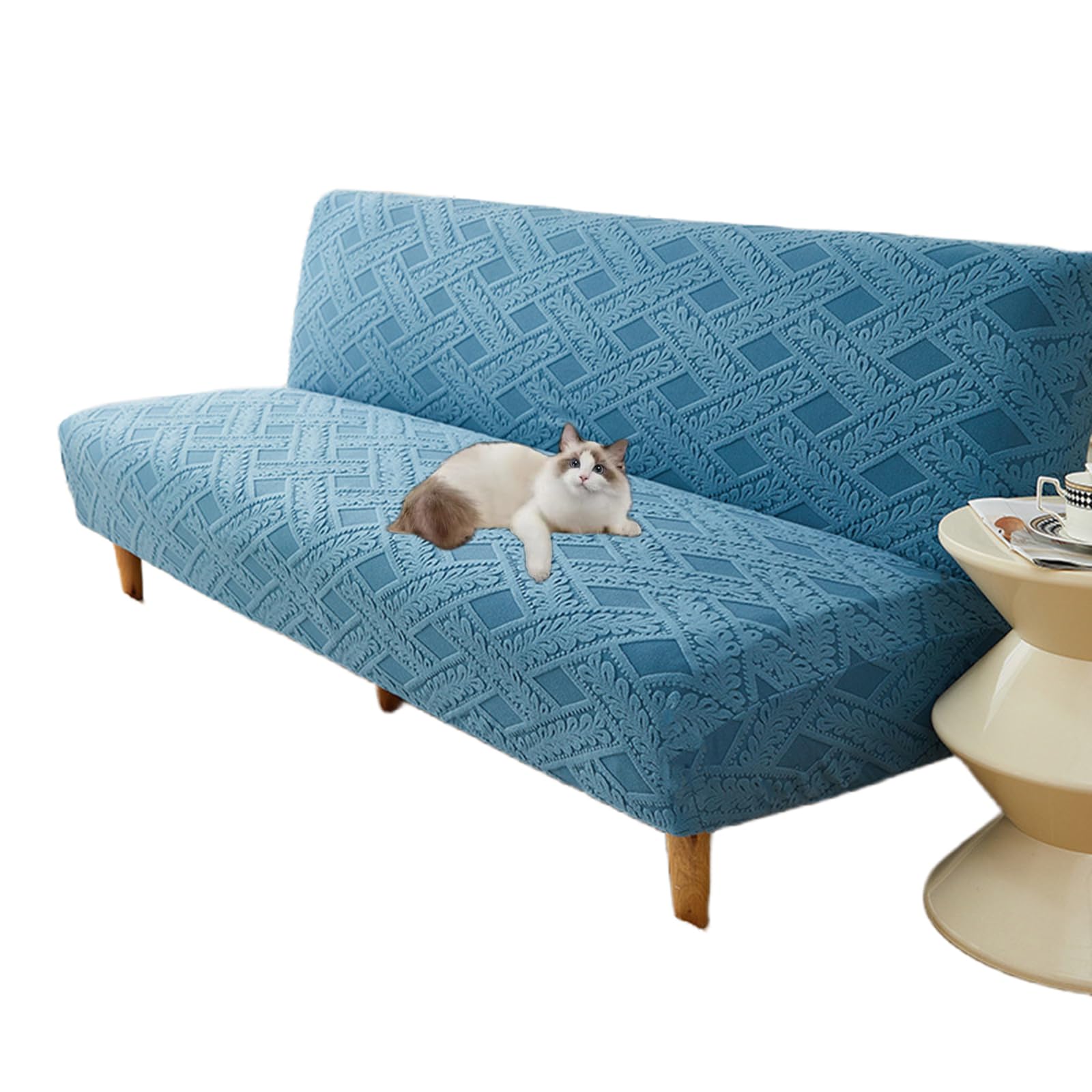 Housse de canapé-lit pour futon bleu grand modèle idéale pour rafraîchir le salon