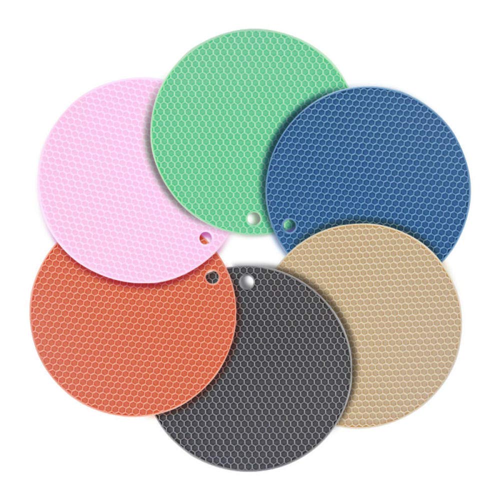 Lklnkvl Thermal Pad*6 Placemats, Table Mat Creative Insulation Pad High Temperature Resistant Silicone Anti-Scald Bowl Pot Pan Plate Coaster-Thermal * 6