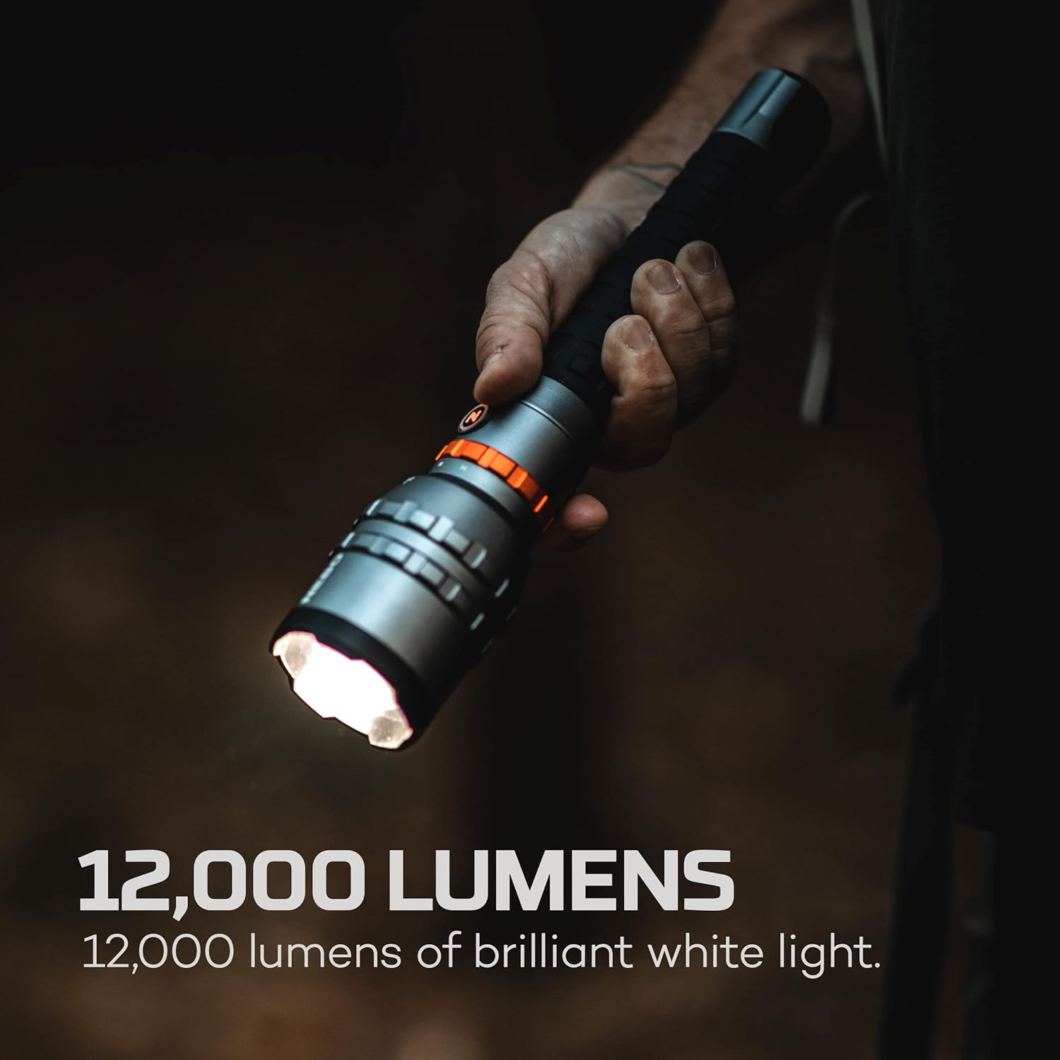 NEBO DAVINCI 12000 Handheld Flashlight | 12000 Lumens, 5 Light Modes, Rechargeable Waterproof Light for Hiking, Camping & Hunting, Tactical Self Defense Floodlight, Includes USB-C Charging Cable