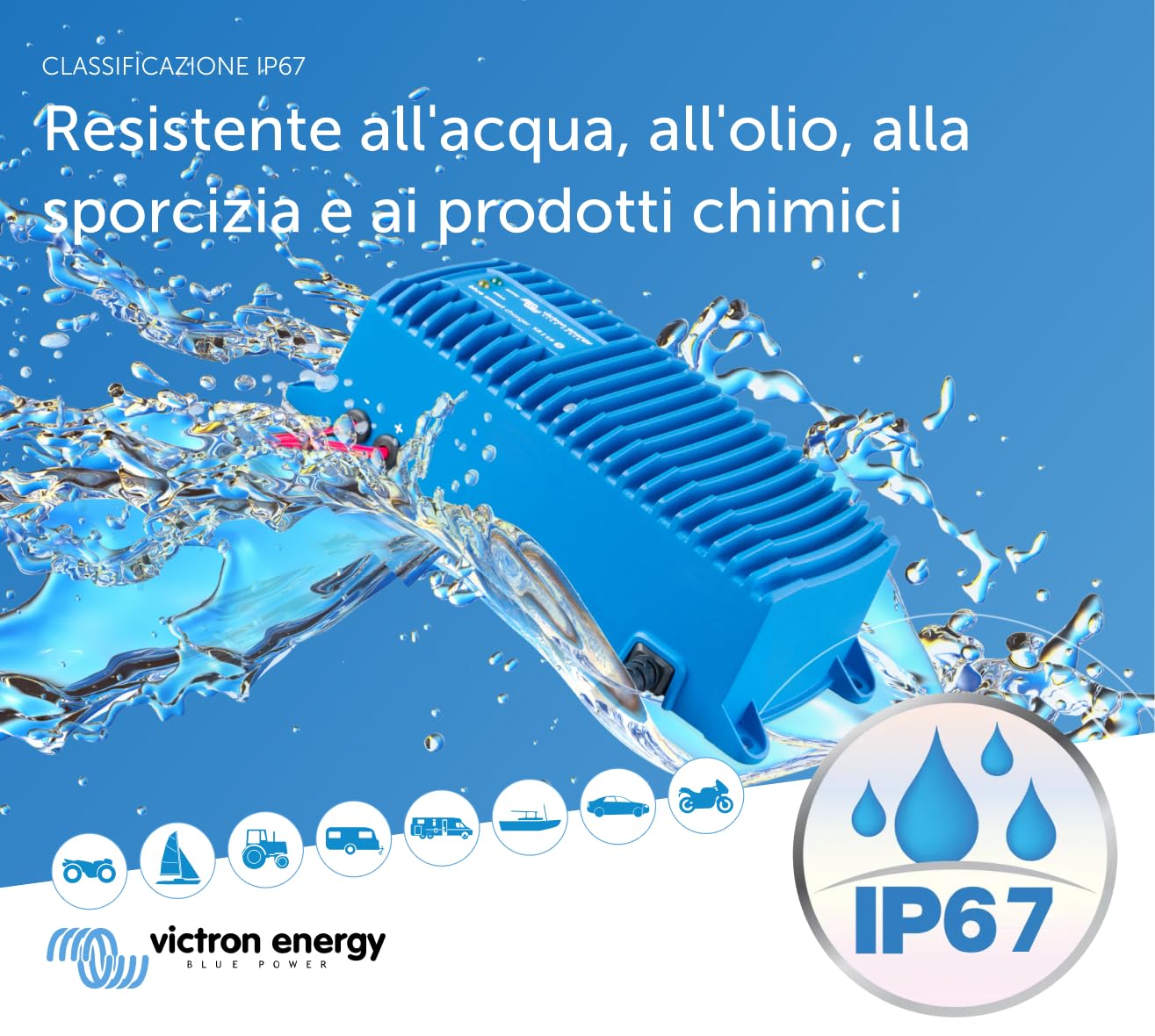 Victron Energy Blue Smart IP67 12-Volt 13 amp 230V, Caricatore Batteria, Bluetooth (CEE 7/7)