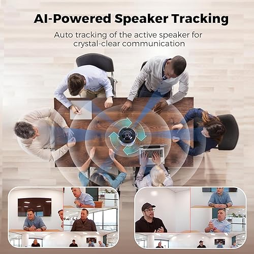 Miniatura 3 de Camera 360, 4K Video Conference Room Camera System, Webcam, AI Driven Speaker Tracking, Noise Cancellation, Works with Zoom, Google Meet, Teams and