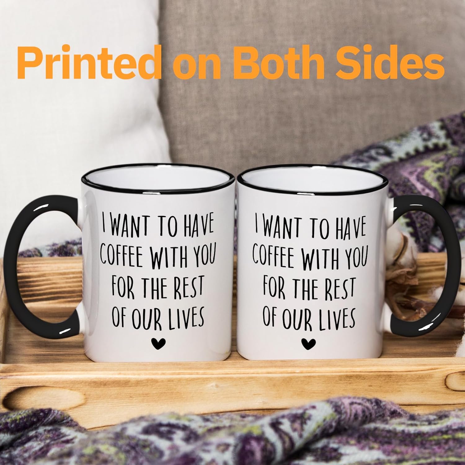 Aurahouse Wedding Anniversary Mug, Valentines Day Gifts for Husband Wife, Romantic Gifts for Boyfriend Girlfriend, Wife Husband Birthday Christmas Gift, Let’s Have Coffee Together Forever - Image 3