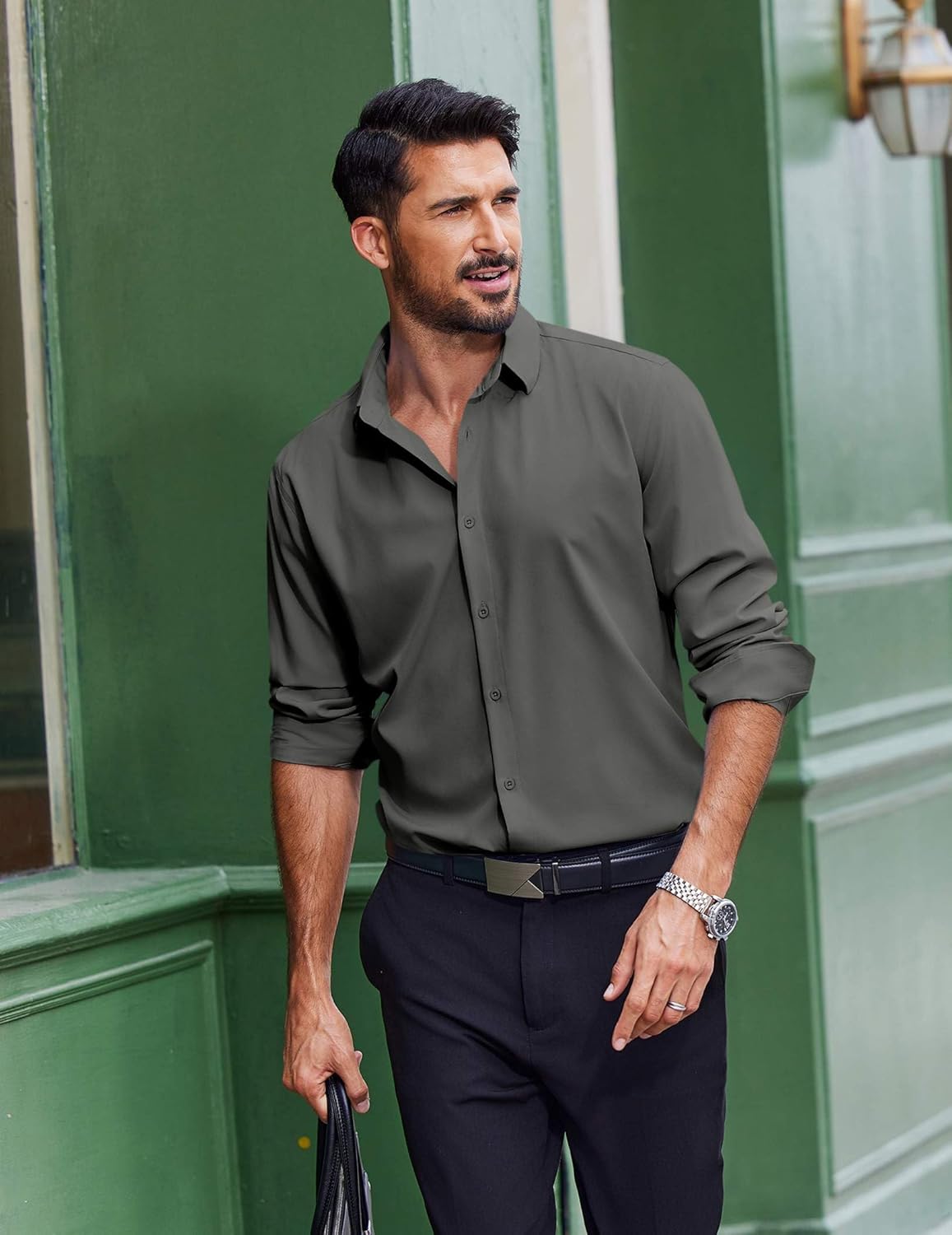 COOFANDY Men's Dress Shirts Long Sleeve Casual Button Down Shirt Solid Regular Fit Formal Business Shirts - Image 4