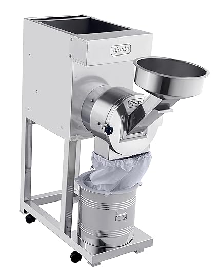 STONELESS Ajanta Domestic Flour Mill AUTOMATIC 2 in 1 3HP Double Chamber SS Pulverizer, Silver