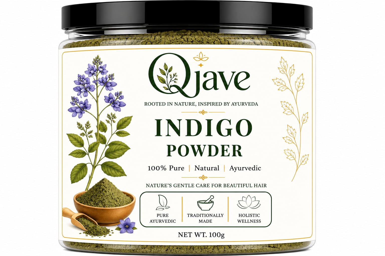 Indigo Powder 100gm|Pure Natural Ayurvedic Indigo Powder for Hair Care | Herbal Hair Coloring & Conditioning | Chemical-Free-image-41
