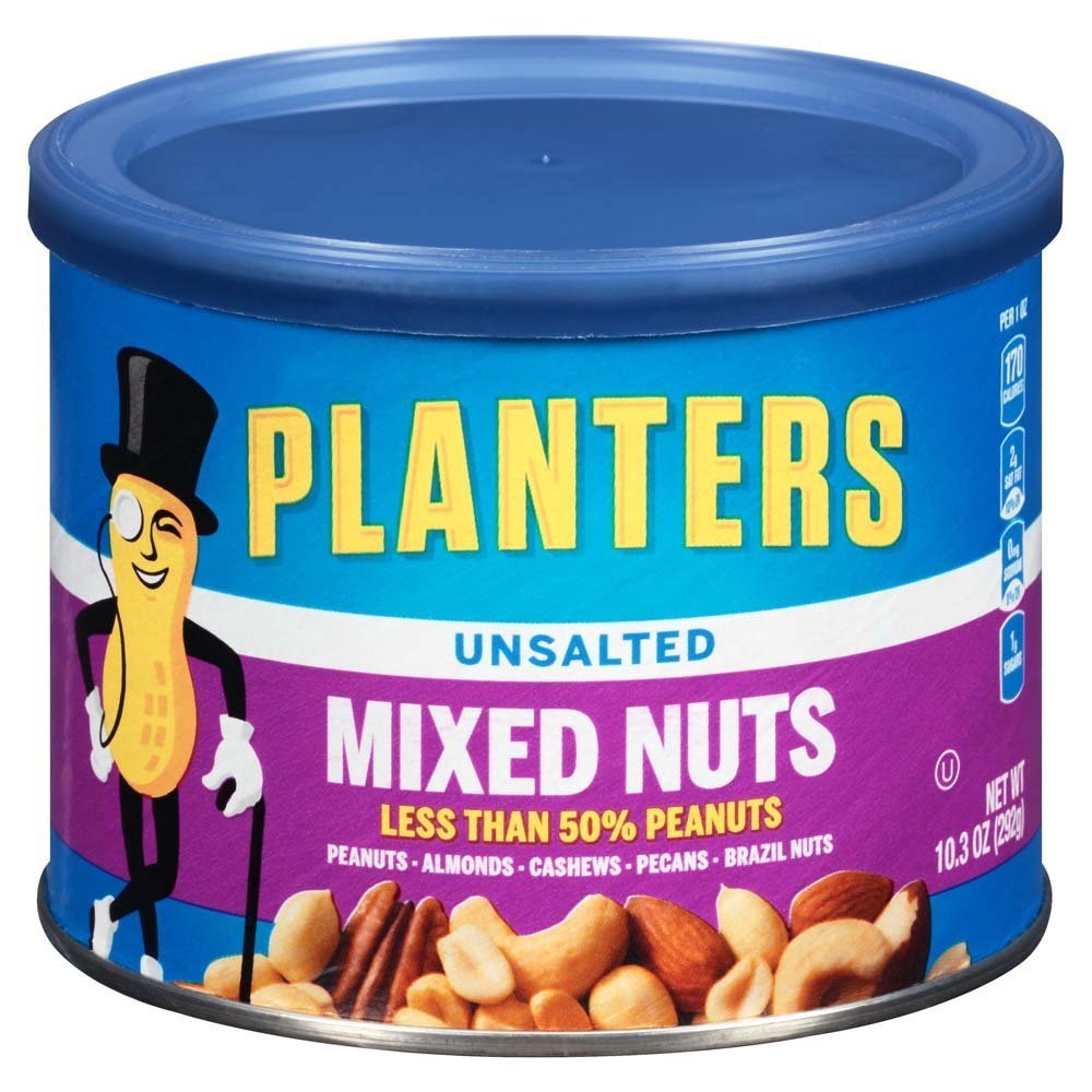 Planters Unsalted Mixed Nuts (10.3 oz, Pack of 4)