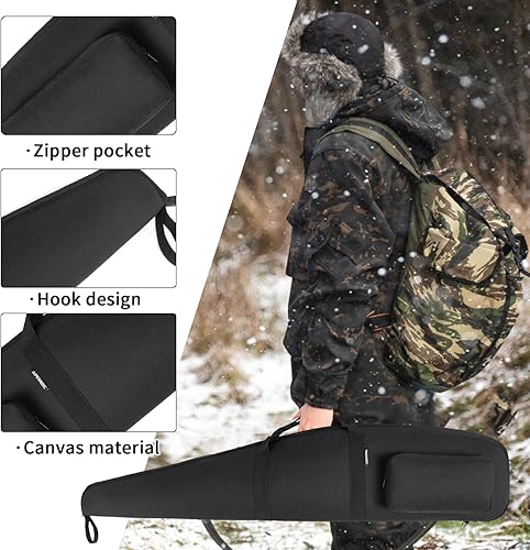 Miniatura 2 de QWIOXCVR Funda clásica táctica suave para rifles, bolsa de escopeta ajustable, correa de hombro adecuada para cazar, fundas de pistola de tiro para