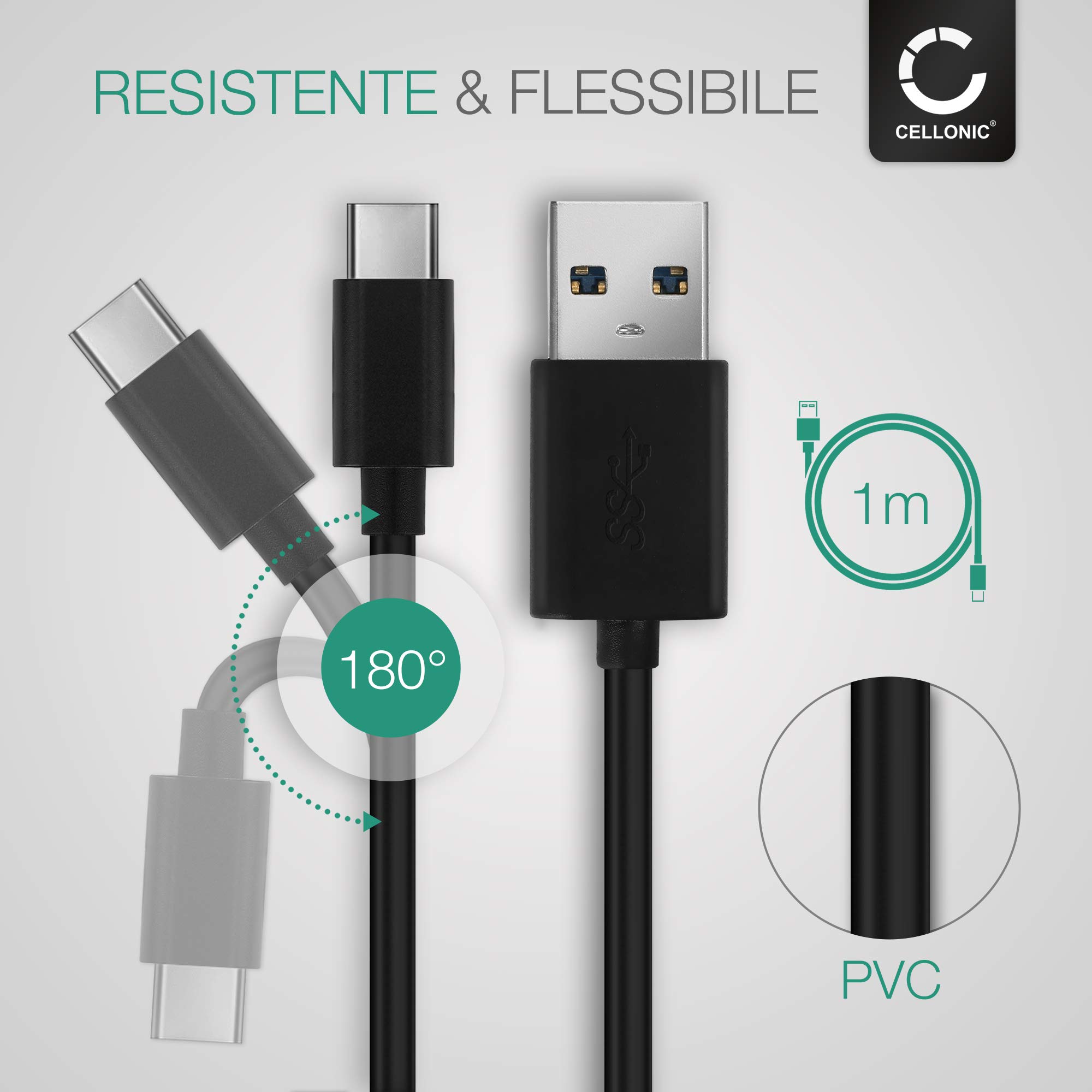 Subtel Cavo USB Del Tipo USB C Type C Compatibile Con Sony Xperia 1 II Iii Xperia 5 Ii Iii Xperia 10 Ii Iii Xz2 Xz3 3a Cavetto Per Telefono Smartphone 1 0m In Pvc Nero Per Cellulare  S2 543397566