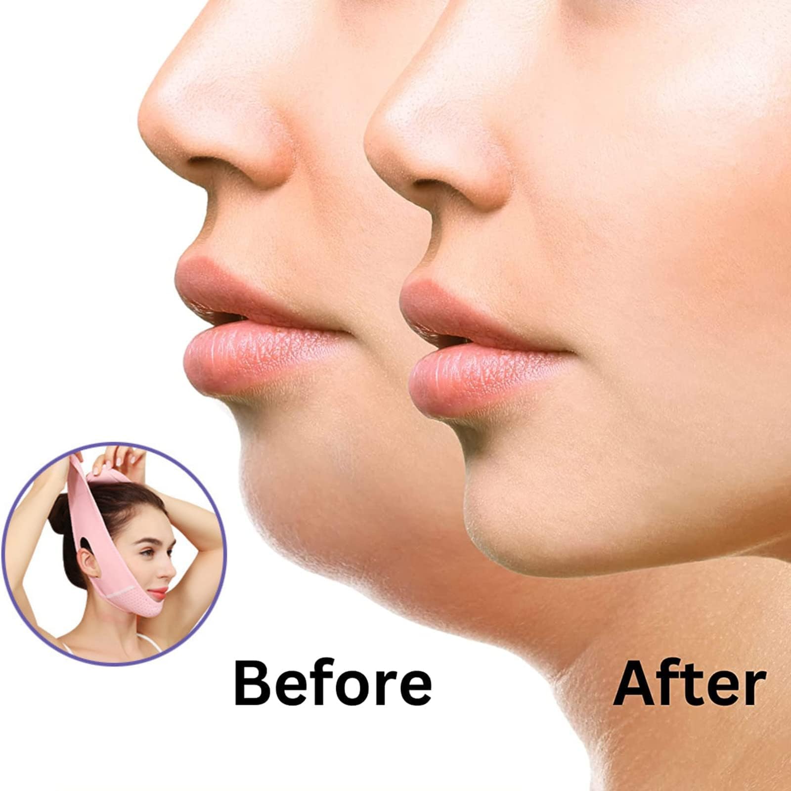 V Line Lifting Máscara Correa,Vendaje Cinturón de Estiramiento Facial, Reductor de Barbilla Doble Reutilizable, para Línea de la mandíbula, Levantamiento y Adelgazamiento de la Barbilla