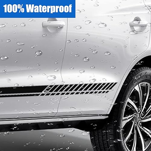 Miniatura 4 de Paquete de 5 calcomanías laterales de carrocería de automóvil, calcomanías de rayas deportivas de carreras de automóviles, calcomanías universales