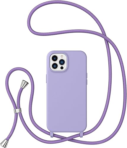 Miniatura 25 de ZTOFERA Funda para iPhone 13 Pro con correa, funda cruzada para teléfono con cordón ajustable para el cuello para el hombro, silicona suave a prueba