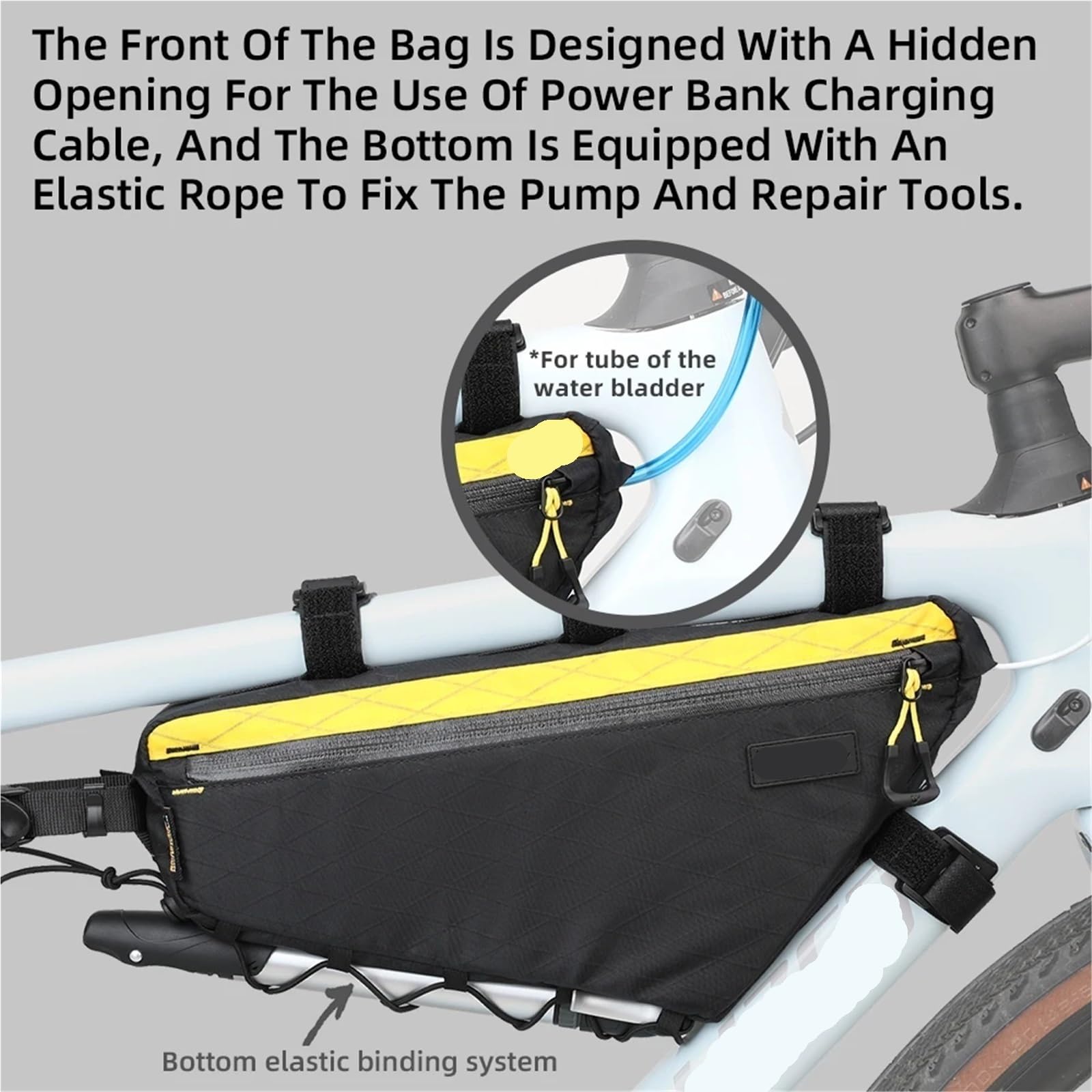 Bolsa Para Cuadro De Bicicleta Bolsa de marco de bicicleta impermeable 2.9L bolsa triangular de bicicleta Bikepacking bolsa de equipaje de viaje for bicicleta de grava de carretera Para Montar Al Aire