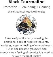 Vista 3 de Black Tourmaline Orgone Pyramid for Positive Energy Generator & Healing- meditation orgonite pyramids/Root chakra