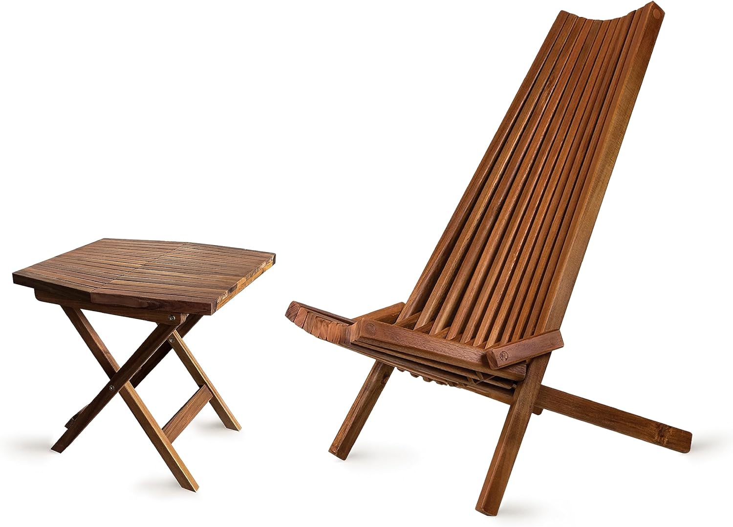 Melino Wooden Folding Chair and Table for Outdoor, FSC