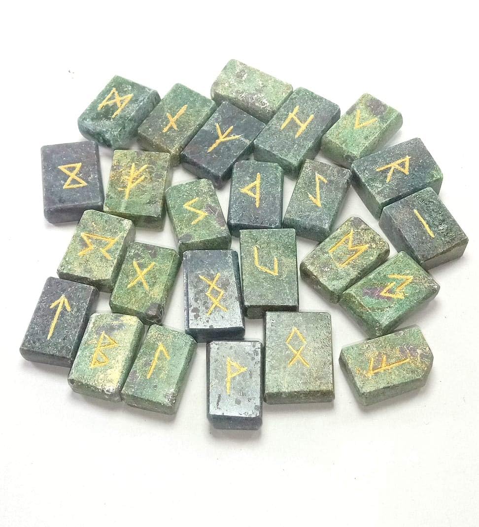 Ruby Zoisite Rune Set Symbols Gemstone Healing Crystal Runes 25 Pcs-image-49