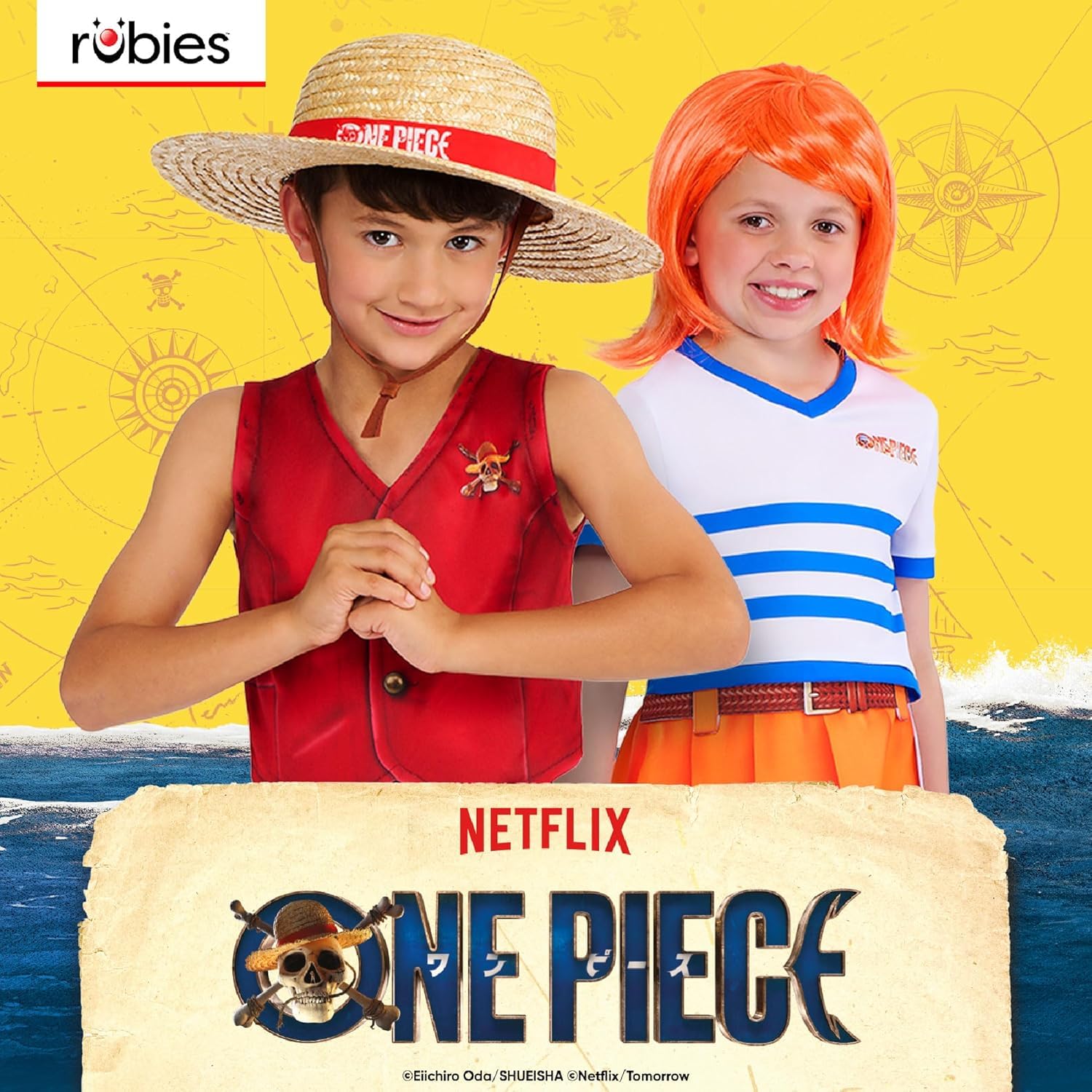 Rubie's Rubies Offiziell Netflix One Piece Monkey D. Luffy Hut Kinderkostüm, Größe One Size