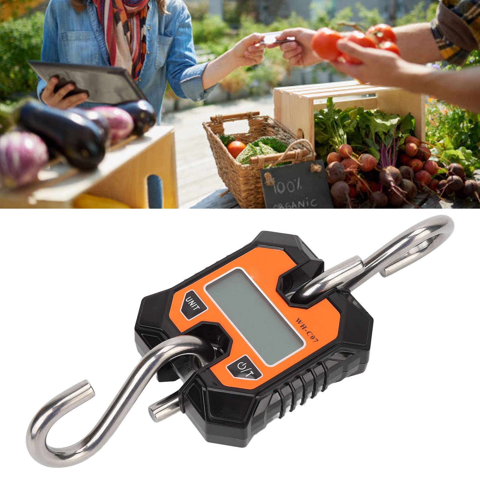 Báscula de pesca digital, pesaje de alta precisión, pantalla LCD, conversión de unidades, gancho desmontable, amplia aplicación para Kaisudi