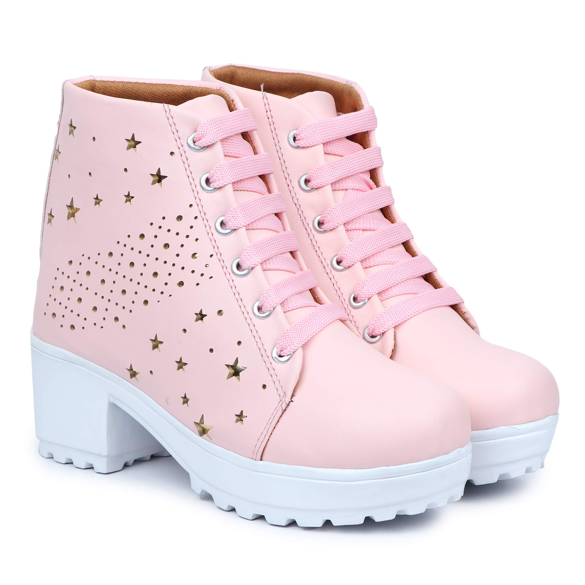 HimQuen Boot Fashion Casual Outdoor High Heel Ankle for Women Size 41 (Pink) (B08QVWW7KX) Amazon Price History, Amazon Price Tracker