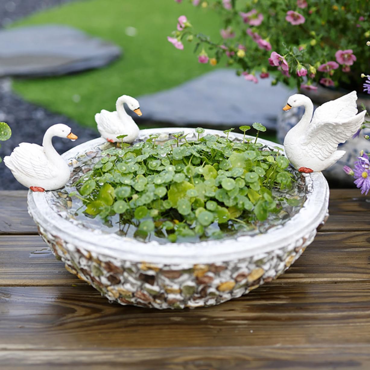 Amazon.co.jp: 本物そっくり アヒル置物 穴なし アヒルの植木鉢 水耕 