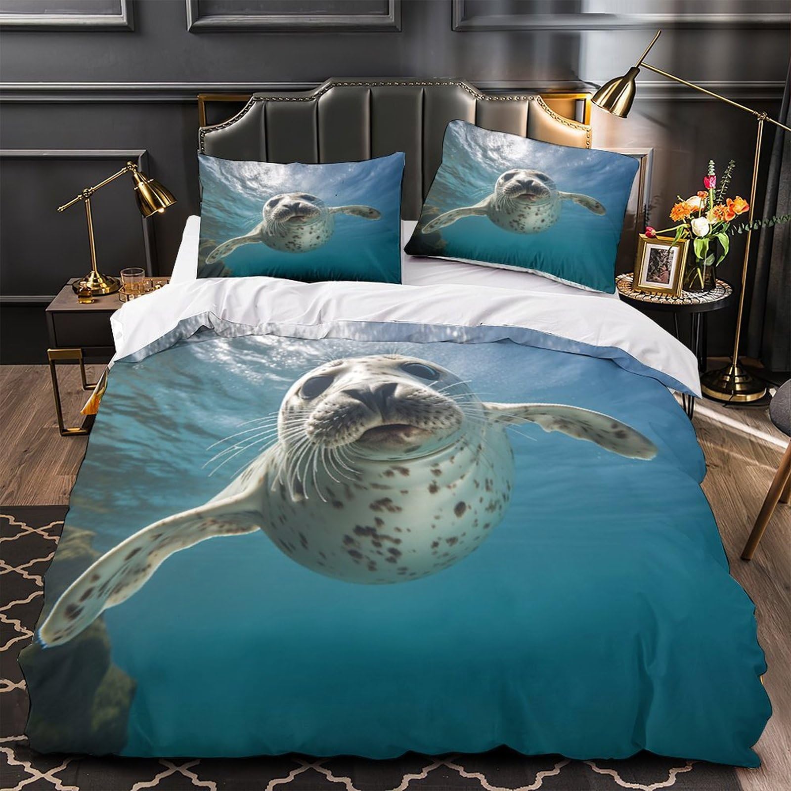 Parure de lit tortue marine en microfibre super douce haut de gamme