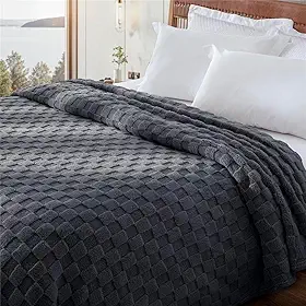 Cobertor Casal Cinza Jolitex Dyuri Jacquard Quadriculado 220x180cm Toque Macio Soft Manta Microfibra Cobertor Cama Casal Edredom Coberdrom