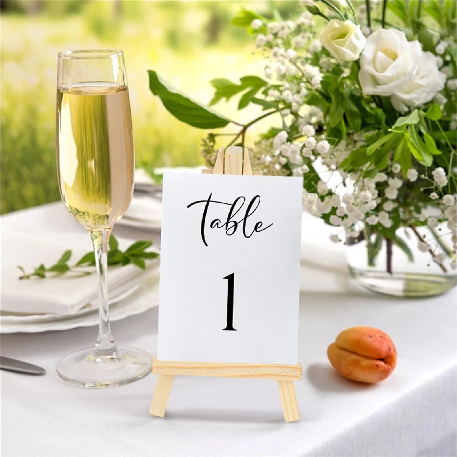 Lot de 5/10 mini chevalets en bois pour table de mariage, cartes de table, cartes de nom, chevalets d'affichage pour décoration (taille M, 10 pièces)