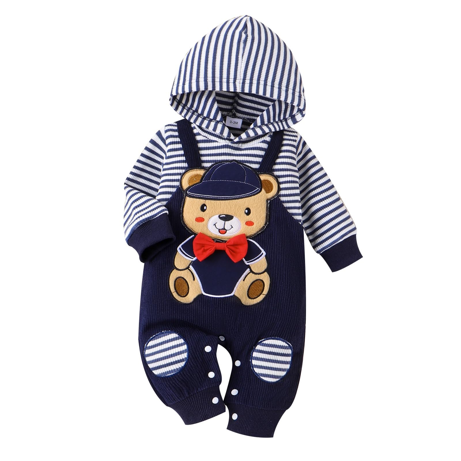 Baby Boy Clothes Newborn Hoodie Romper Fall Winter One-piece Outfit Infant Cute Cartoon Clothing Set 0-18 Months