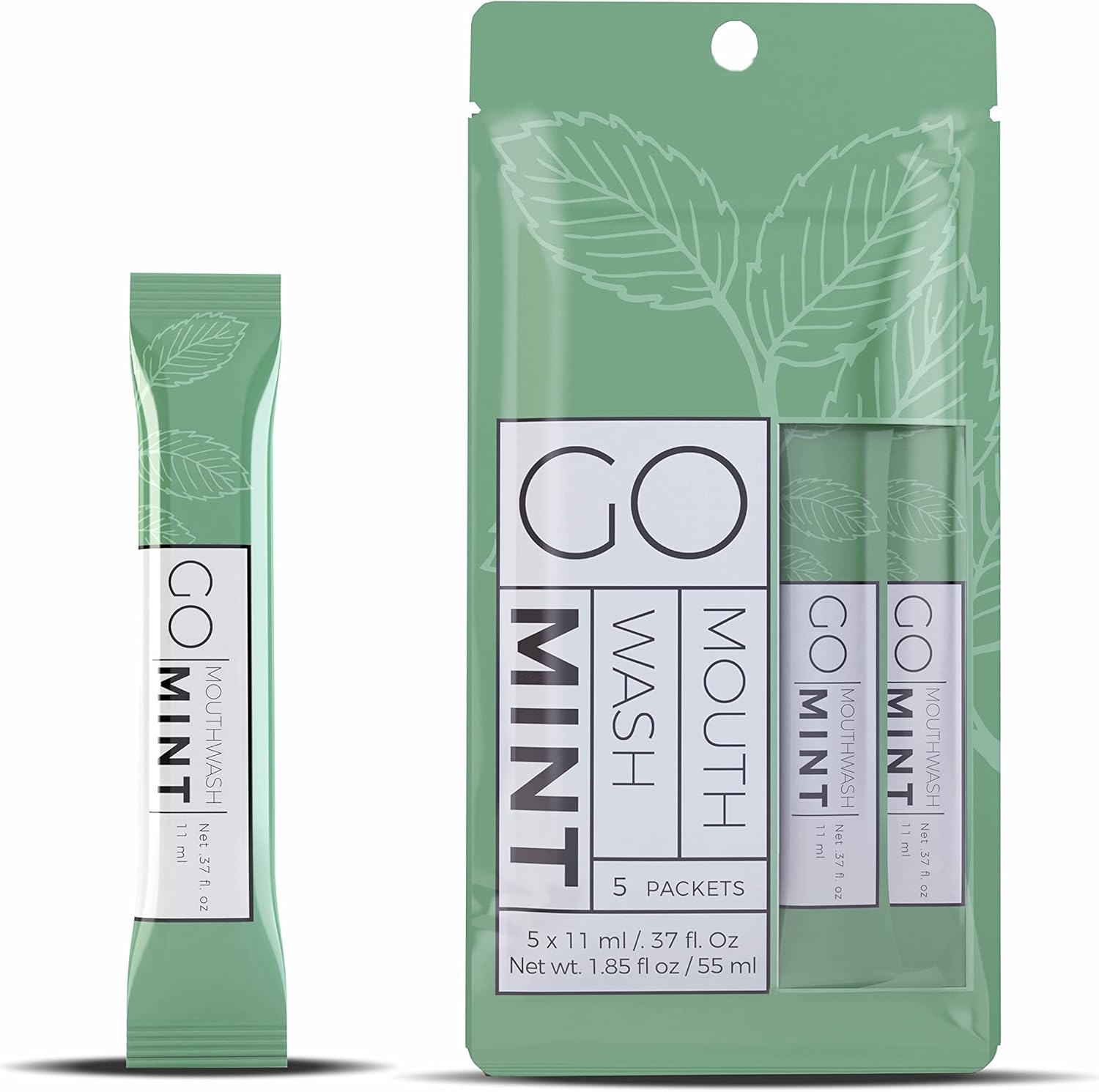 GO mouthwash no Alcohol Formula (Mint, 720 Individual Packets)