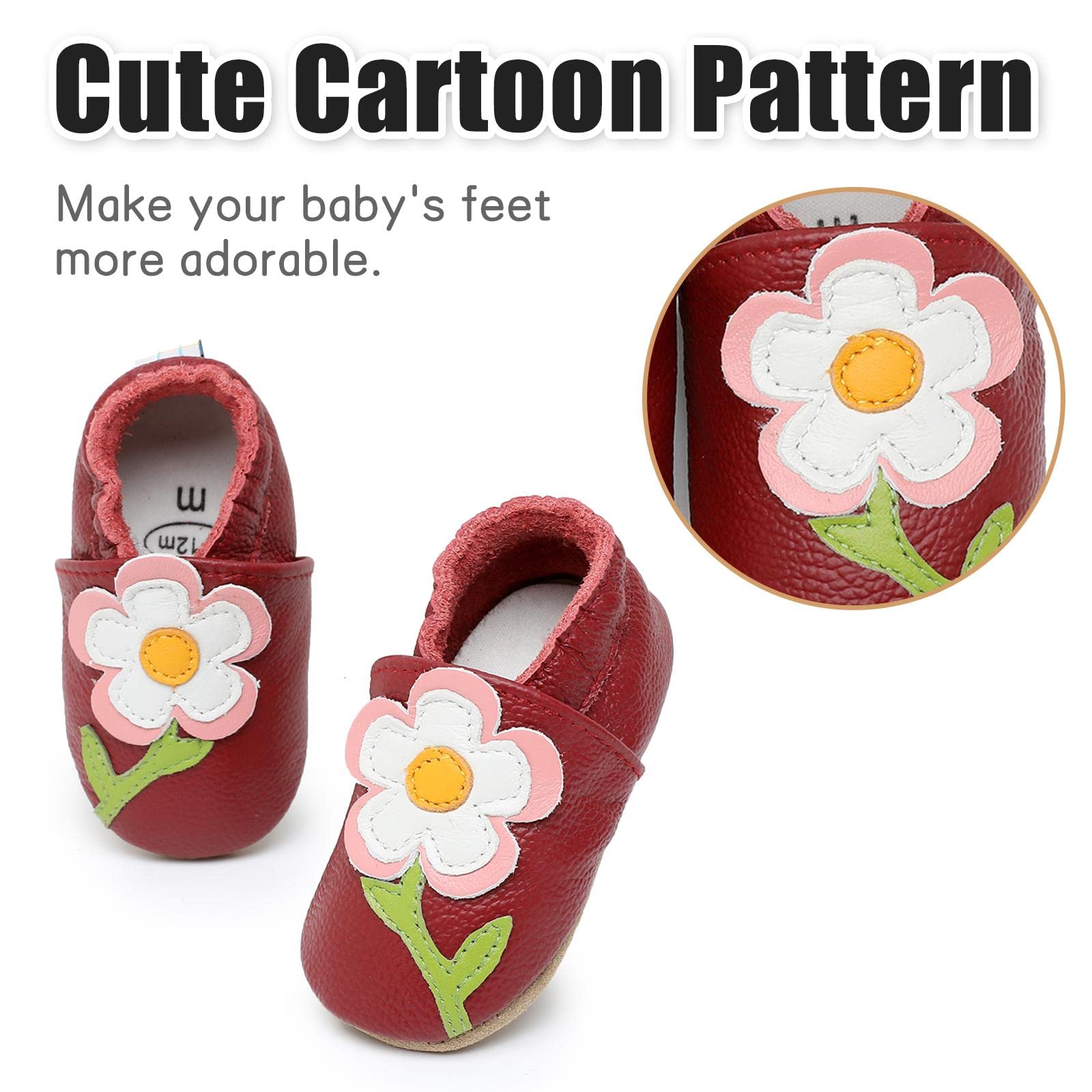 Neonata Scarpe Scarpine Primi Passi Morbida de Bambina Scarpe da Bambino in Scamosciata Pelle Cartone Animato 0 a 24 Mesi