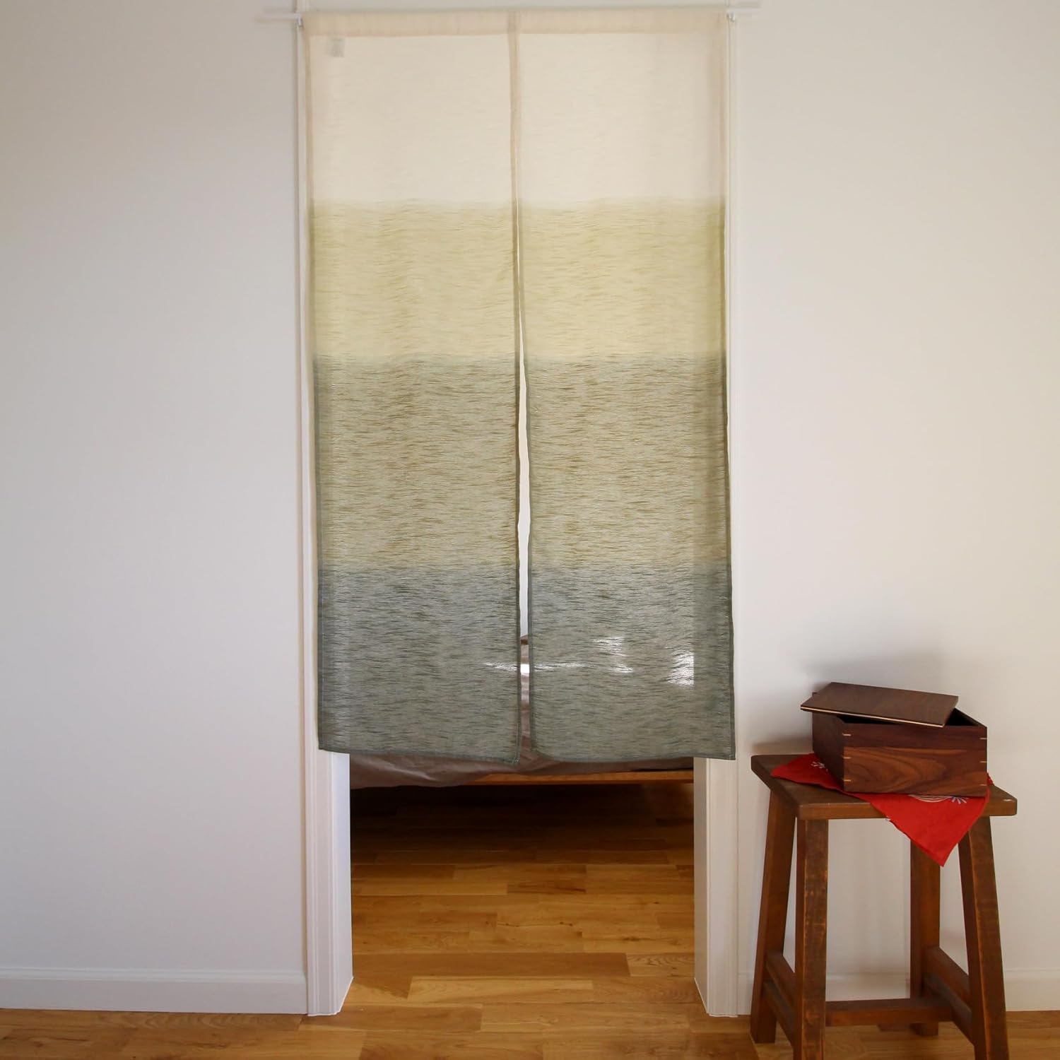 Doorway Curtain (W33.5'xH59') GENSOU Tapestry noren Room Divider (Green)