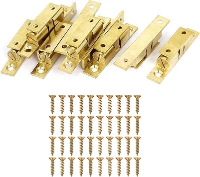 Brass Door Double Ball Tension Catches 42mm for Cabinet Kitchen Bathroom Cupboards Wardrobes Roller Latches Silent Locks Stopper (10 Pcs)