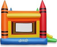 Vista 3 de Cloud 9 Crayon - Casa de rebote con soplador - Gorila inflable grande para niños con tobogán