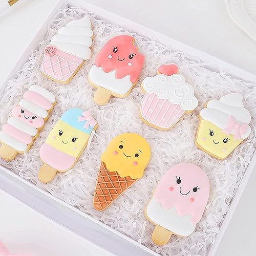 Miniatura 7 de Cortadores de galletas de helado, cono de helado de verano, moldes de galletas para pasteles de panadería, moldes de metal de acero inoxidable para