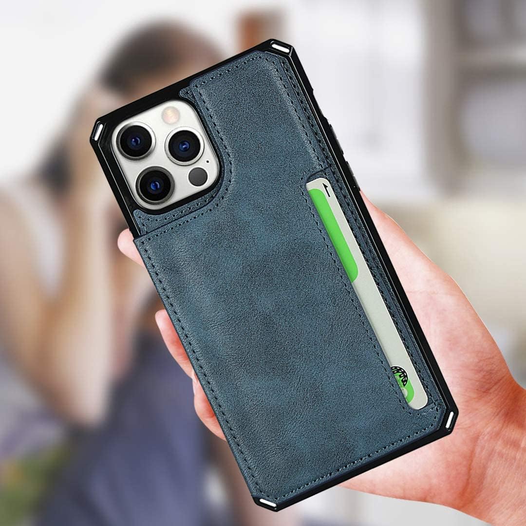 Cavor for iPhone 12 Case with Card Holder,for iPhone 12 Wallet Case for Men Women,Phone Cases for iPhone 12 Pro Case with Stand & Strap,Leather Shockproof Protective Case Cover- Black