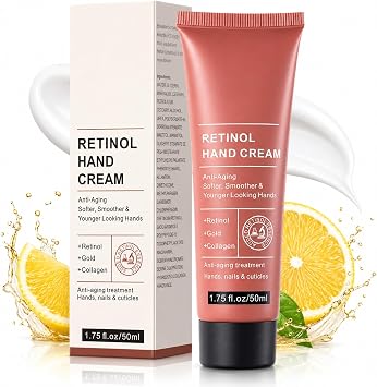 Retinol Anti Aging Hand Cream,Retinol Hand Cream for Women,Skin Firming Lotion, Hand Moisturiser for Cracks,Repair & Hydrate,Hands Soft Smooth Skin,Reduces the Appearance of Wrinkles,Skin Daily Care