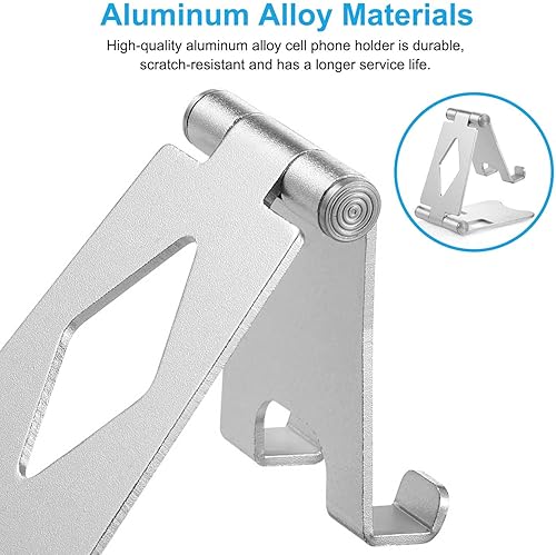 Miniatura 4 de Soporte ajustable de aluminio para teléfono celular para escritorio, compatible con iPhone 14, 13, 12, 11 Pro Max, Samsung, Huawei y todos los