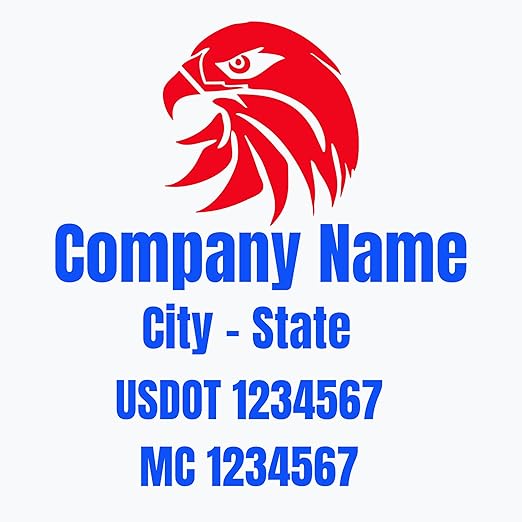 Set of 2 Custom USDOT Decals,Custom Trucking Decal