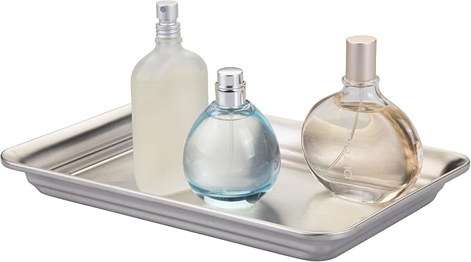 Bandeja de Baño iDesign, Acero Inoxidable Cepillado, 6.5 x 10 x 1 Pulgadas miniatura 4