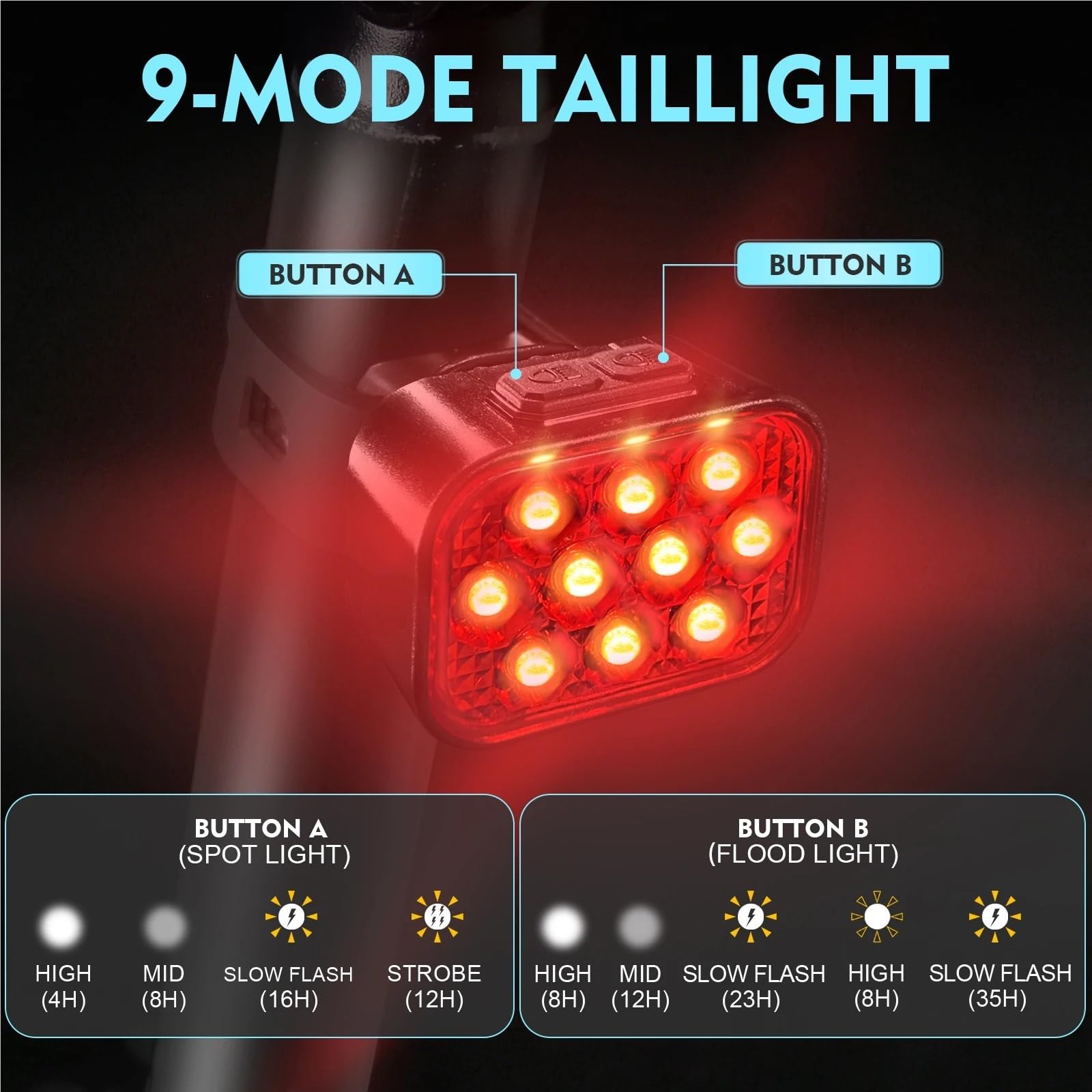 lampą halogenową Lampa przednia LED do roweru z ładowaniem przez USB, lekka, tylna, wodoodporna, tylna, latarka(Front-Rear Light)