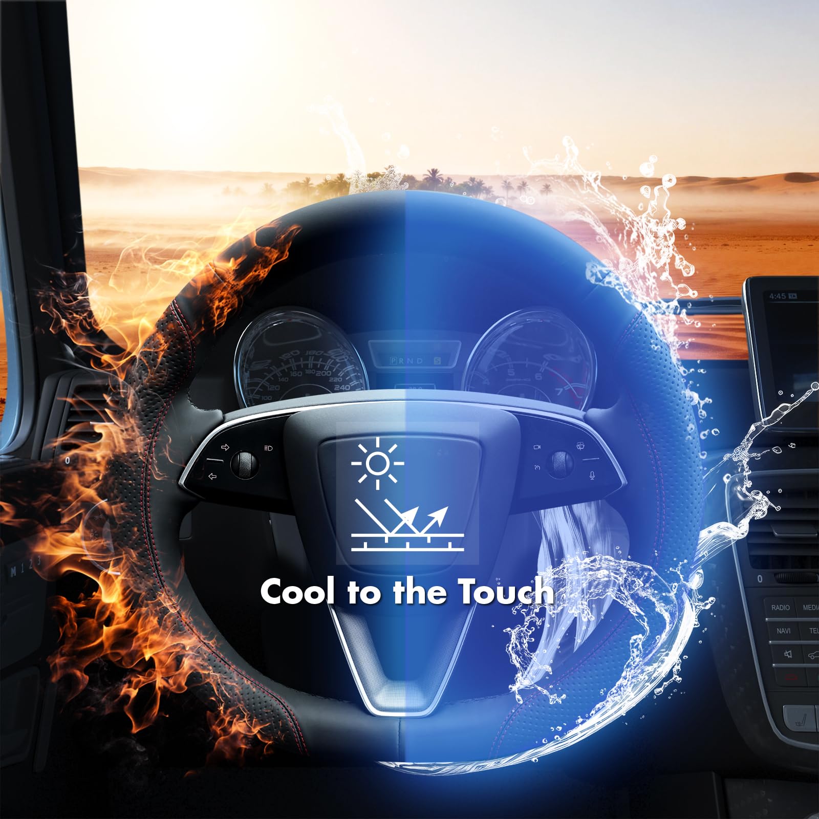 MEWANT Funda para volante de piel de microfibra auténtica de fácil costura de 30 minutos, compatible con Tesla Model 3 Highland 2023-2026 Model Y Juniper 2025-2026, compatible con calentador, ajuste