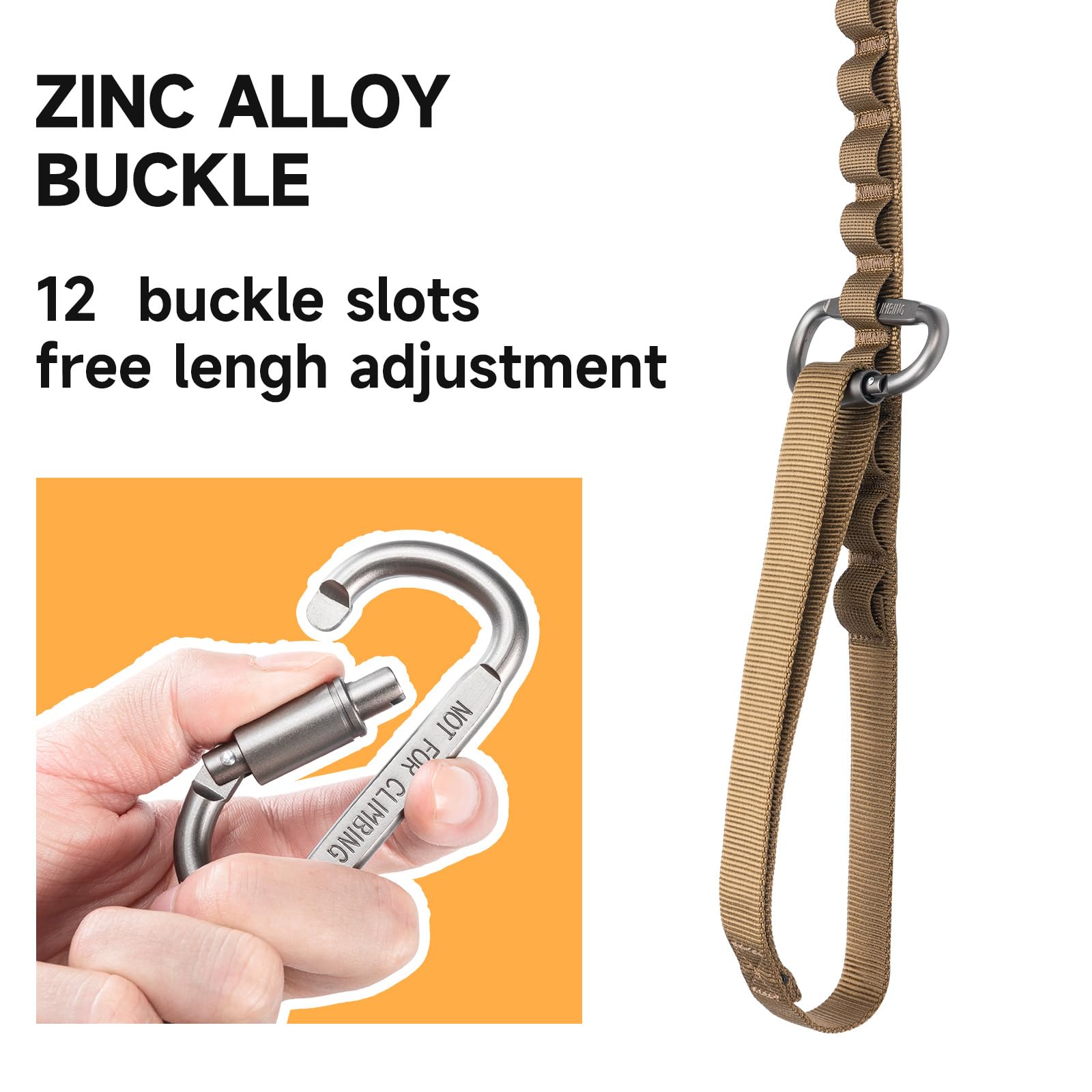 EXCELLENT ELITE SPANKER Táctica Bungee Dog Leash Militar Ajustable Correa de Perro de liberación rápida elástica Correa de Cuerda con 2 asa de Control(COB) | Correa de nailon de cordura militar con 2 asas ajustables para entrenamiento, paseos, correr