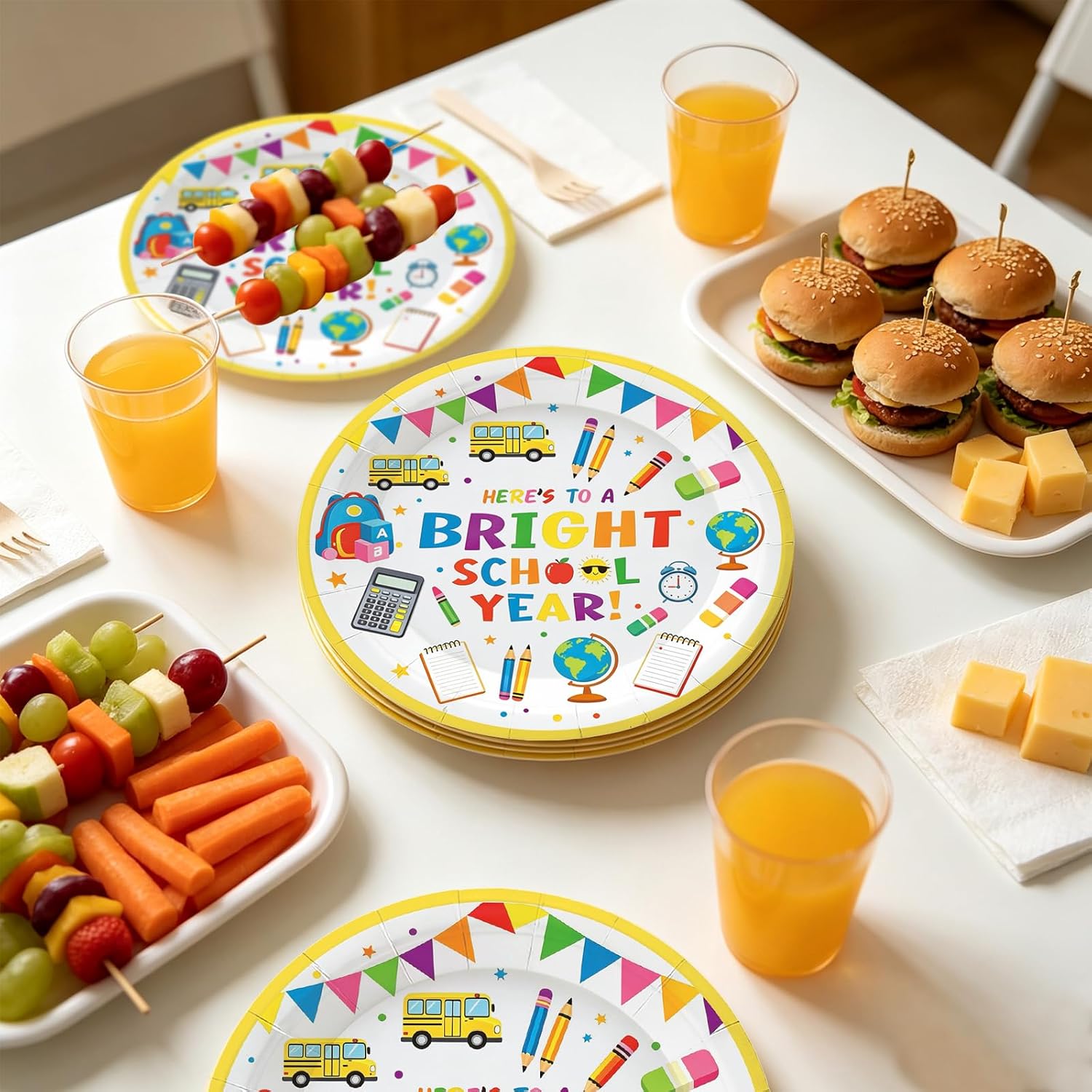 40 Pack 7 inch Back to School Paper Plates Colorful Party Supplies image 3